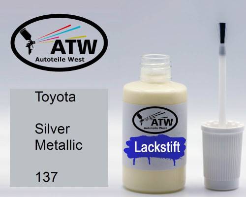 Toyota, Silver Metallic, 137: 20ml Lackstift, von ATW Autoteile West.